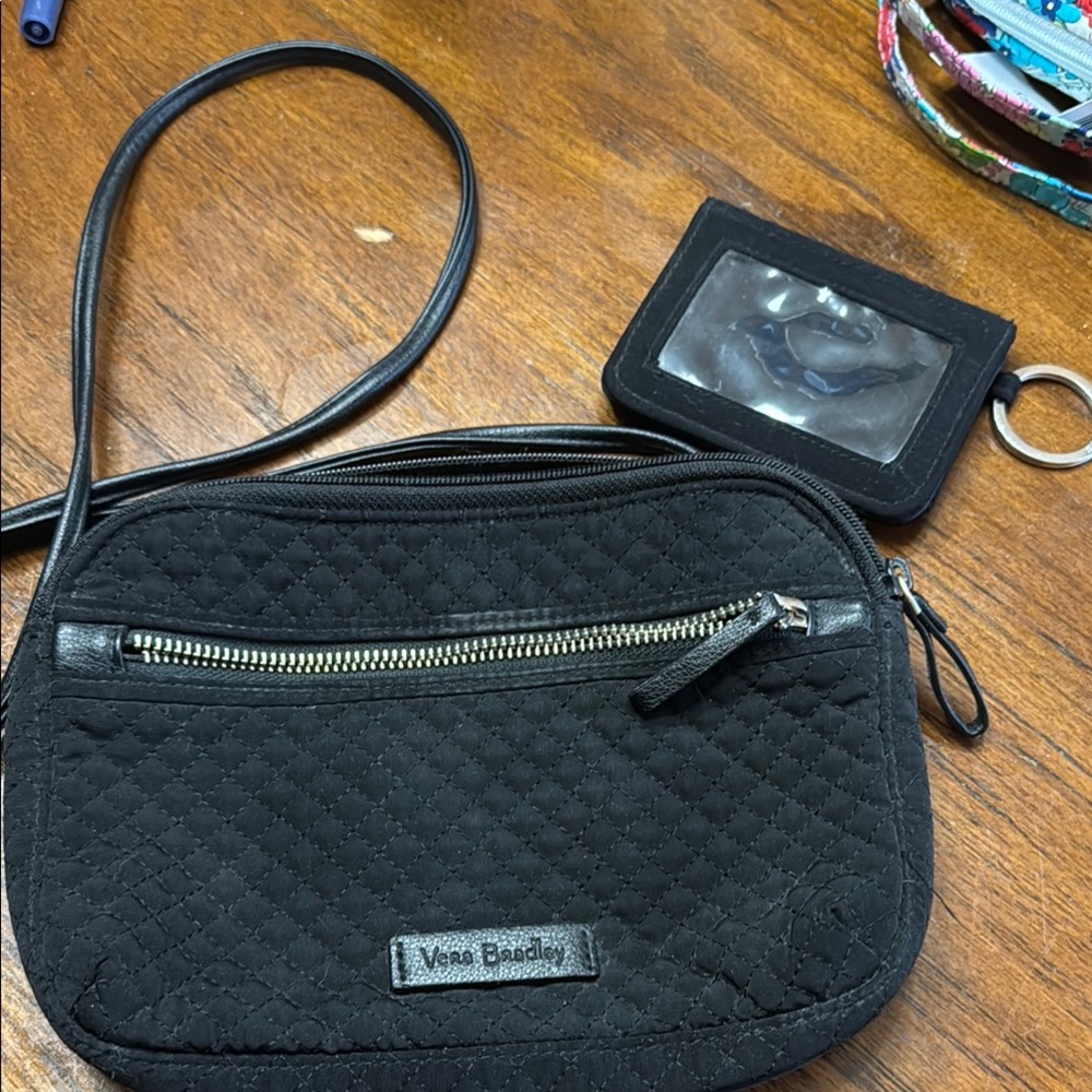 Vera Bradley Black Quilted Crossbody Bag with wallet
